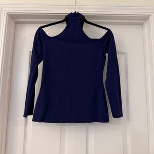 Express Cold Off The Shoulder Blue Long Sleeve Top Size M Casual Stretch Blouse